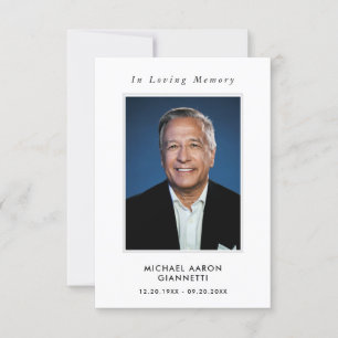Cartão de Oração Simples de Fotografia Funeral