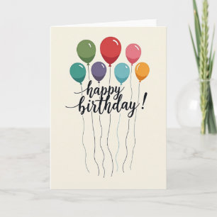 Cartão de Orbes de Aniversário Vibrantes