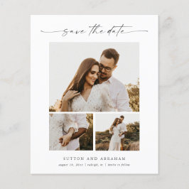 Cartão de Orçamento de Casamento com 3 Fotos e Scr