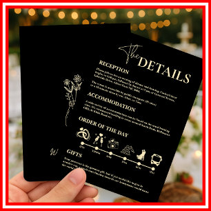 Cartão de Ordem de Eventos de Casamento Amarelo Ma