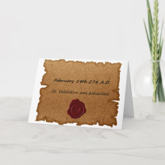 Cartão de Origem Histórico do dia de os namorados