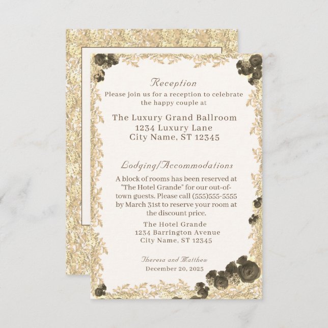 Cartão de ornamentado católico de Rosa (Frente/Verso)