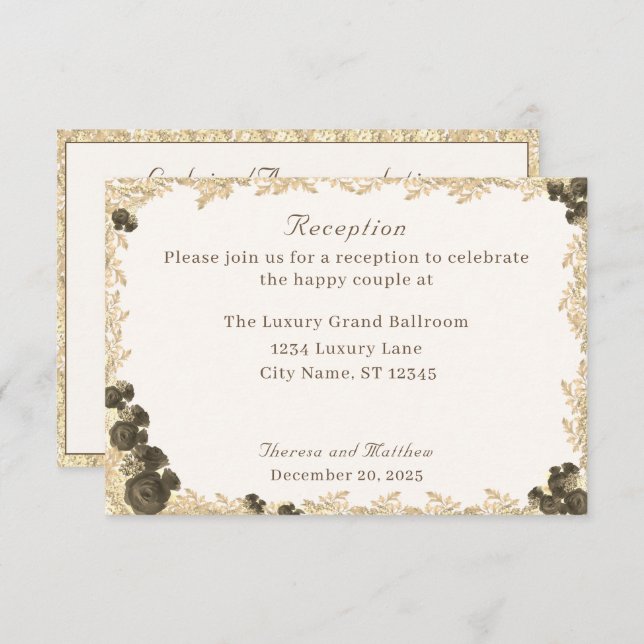 Cartão de ornamentado católico de Rosa (Frente/Verso)