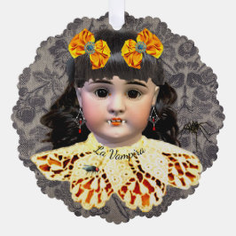 Cartão de Ornamento de Bonecas Vampiro bonito