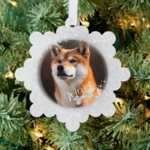 Cartão de Ornamento de Prata de Natal