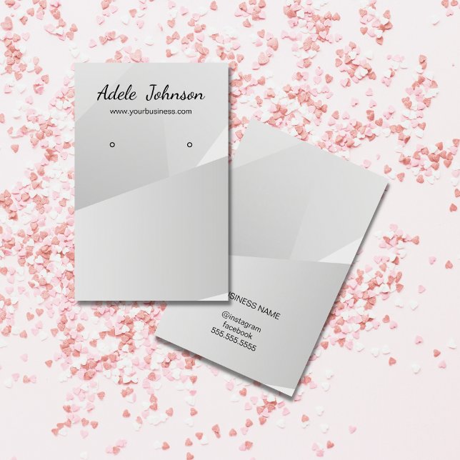 Cartão de Ouriço Geométrico Elegante Faux Silver S (Criador carregado)