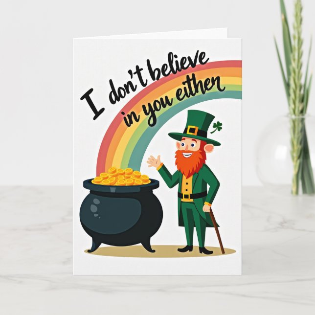 Cartão de Ouro do Leprechaun do Arco-íris (Frente)