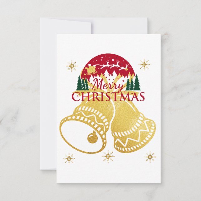 Cartão de Ouro Feliz de Natal (Frente)