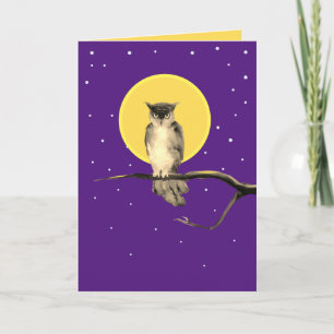 Cartão de outono de Starry Owl (Vazio) em roxo e D