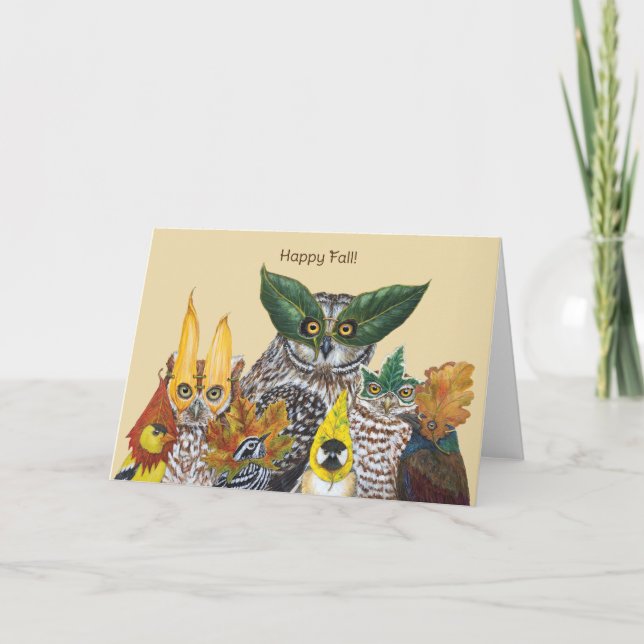 Cartão de outono Feliz (Frente)