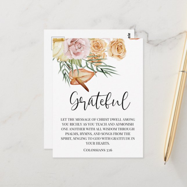 Cartão de Outono Grato Feliz Dia de Ação de Graças (Frente/Verso In Situ)