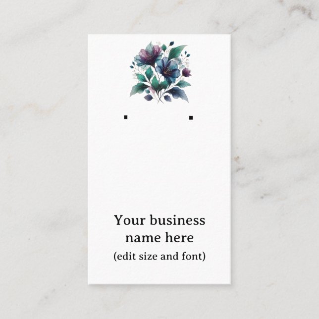 Cartão de ouvido com adorável abstrato azul. (Frente)