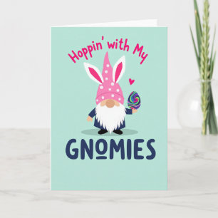 Cartão de Ovo de Férias de Primavera do Gnome