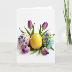 Cartão de Ovo Decorado de Primavera