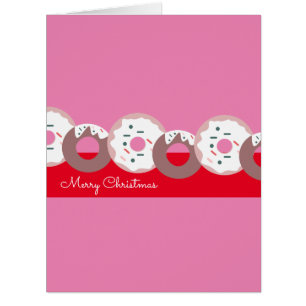 Cartão de Padaria de Donuts com Confeitos de Natal