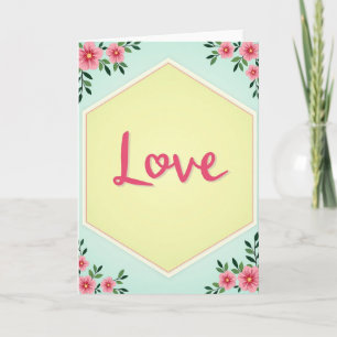 Cartão de Padrão de Amor Hexagonal