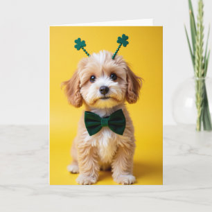 Cartão de Padrão de Cachorrinho Esmeralda