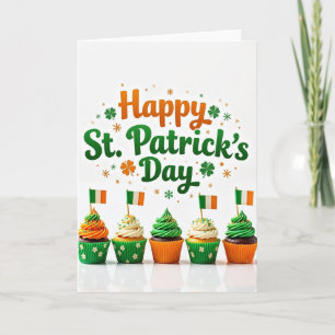 Cartão de Padrão de Cupcake Shamrock