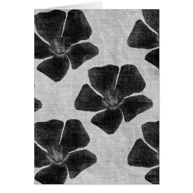 Cartão de padrão de flor preta (Frente)