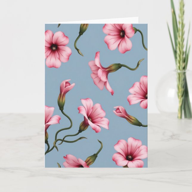 Cartão de Padrão de Flora em Flor (Frente)