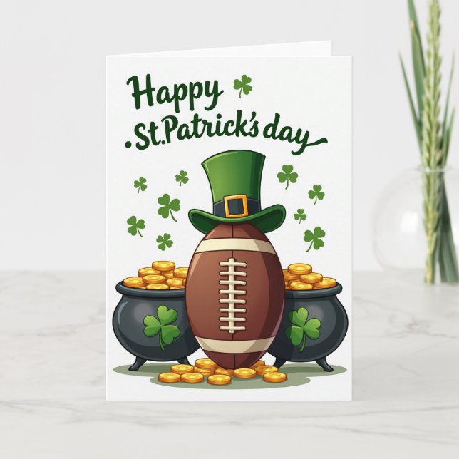 Cartão de Padrão de Futebol Shamrock (Frente)