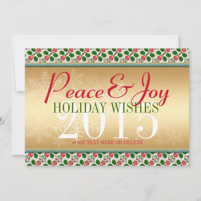 Cartão de Padrão de Natal Red Cherries & Snowflake (Frente)