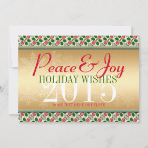 Cartão de Padrão de Natal Red Cherries & Snowflake