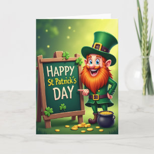Cartão de Padrão do Leprechaun Sortudo