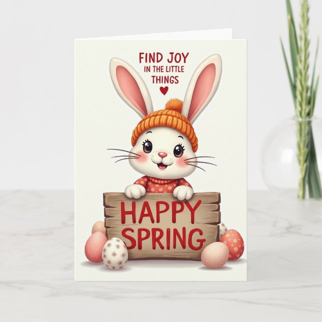 Cartão de Padrão Feliz de Primavera (Frente)