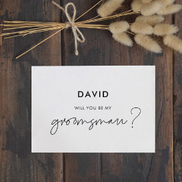 Cartão de padrinho de casamento minimalista modern