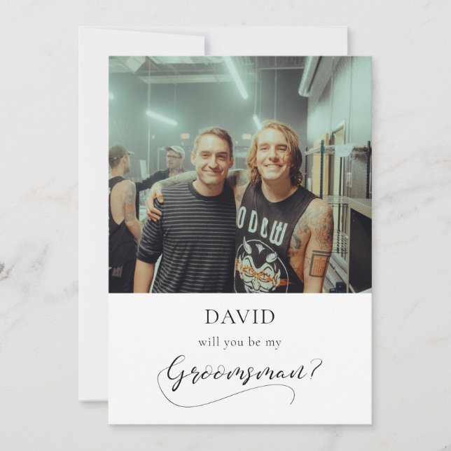 Cartão de Padrinho de casamento para caligrafia el (Frente)