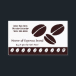 Cartão de Pagamento de Fidelidade do Café Bean Esp<br><div class="desc">Dê aos seus clientes a oportunidade de ganharem uma bebida especial gratuita com este cartão de fidelidade do expresso branco e marrom moderno. Personalize adicionando o nome do seu compro de café ou barista e horário comercial.</div>