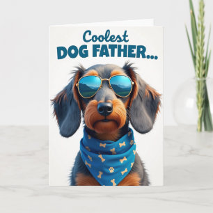 Cartão de Pai de Cachorro de Cabelo Longo