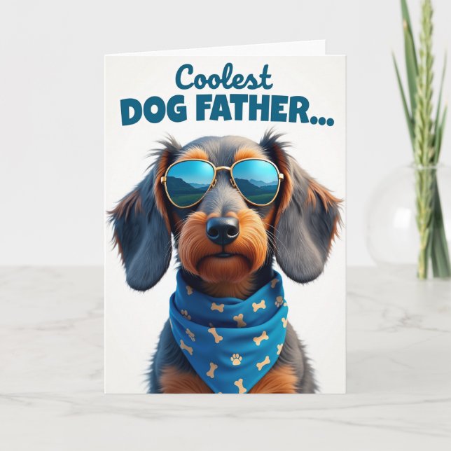Cartão de Pai de Cachorro de Cabelo Longo (Frente)