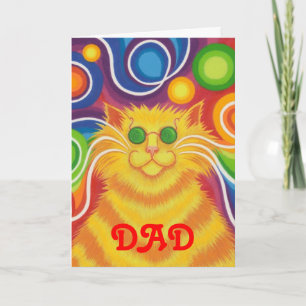 Cartão de "Pai" "groovy-cat-delic"