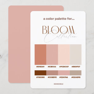 Cartão de Paleta de Cor Bloom Wedding