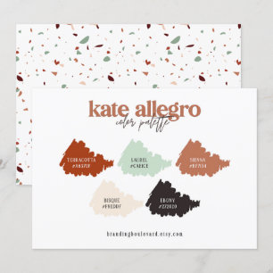 Cartão de Paleta de Cores Bege Terracota Queimada 