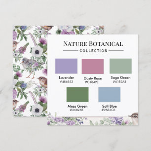 Cartão de Paleta de Cores Botânicas da Natureza