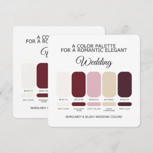 Cartão de Paleta de Cores de Casamento Burgundy e
