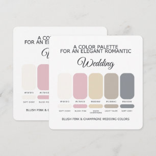 Cartão de Paleta de Cores de Casamento Champanhe R