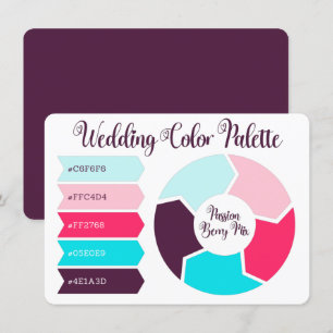 Cartão de Paleta de Cores de Casamento com Códigos