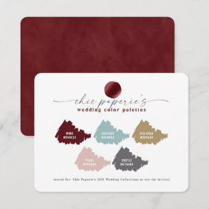 Cartão de Paleta de Cores de Casamento de Inverno 