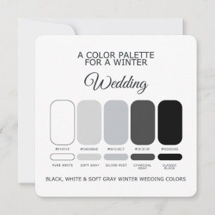 Cartão de Paleta de Cores de Casamento de Inverno