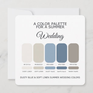 Cartão de Paleta de Cores de Casamento de Verão em