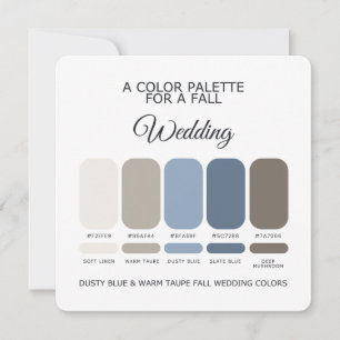 Cartão de Paleta de Cores de Casamento Dusty Blue