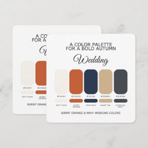 Cartão de Paleta de Cores de Casamento Laranja Que
