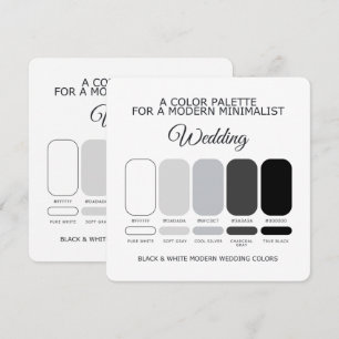 Cartão de Paleta de Cores de Casamento Moderno Pre