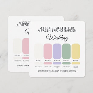 Cartão de Paleta de Cores de Casamento Pastel de P