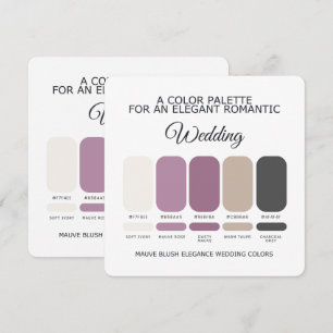 Cartão de Paleta de Cores de Casamento Rosa Malva