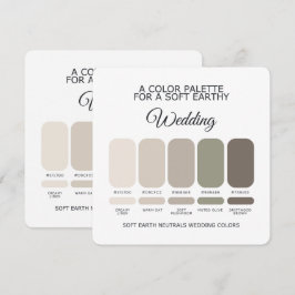 Cartão de Paleta de Cores de Casamento Terra Macia
